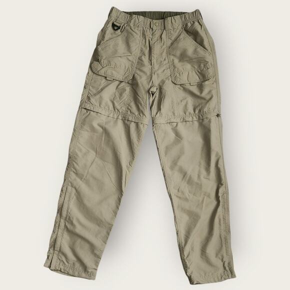 L.L. Bean Convertible Pants Men's Sz 32 Taupe Elastic Waist Zip Ankle Hiking - Picture 1 of 5